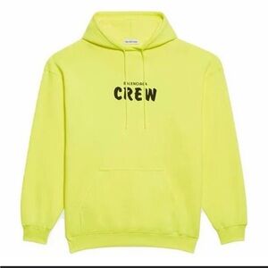 Balenciaga Neon Yellow Crew Hoodie Man